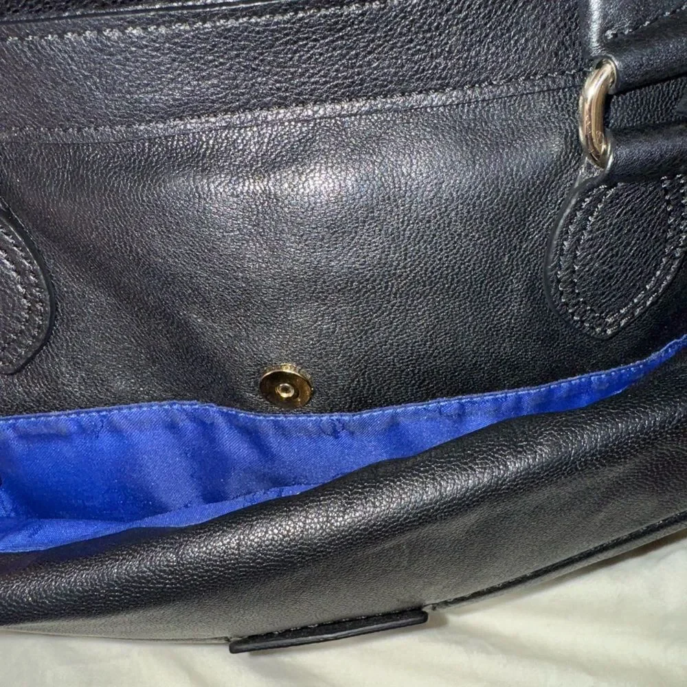 Cole Haan Zoe Black Leather Satchel Tote w/ Crossbody Strap NWOT